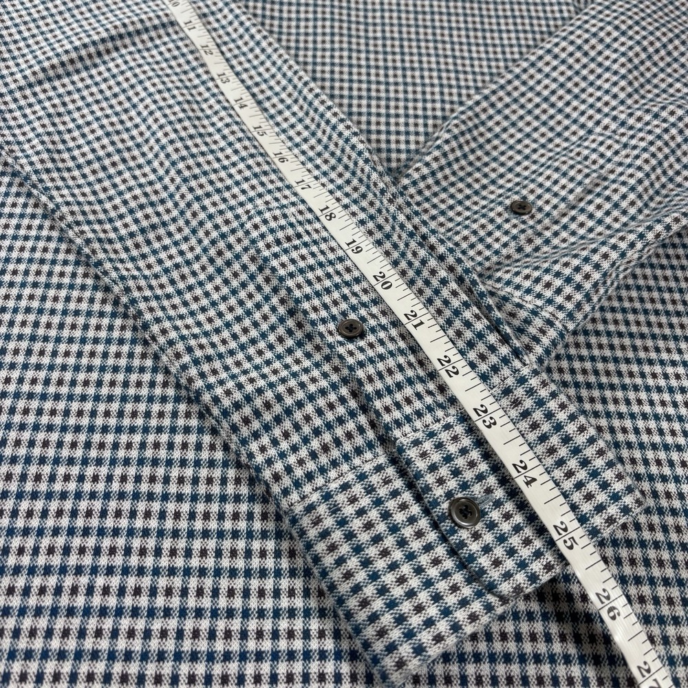 Todd Snyder Long Sleeve Sweater Polo Knit Shirt Men's Size L Micro Check Cotton - Picture 3 of 8